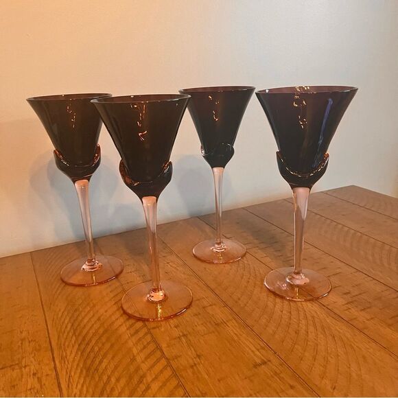 Mikasa Plum Blossom Set of 4 Vintage Wine Glasses - Picture 1 of 6